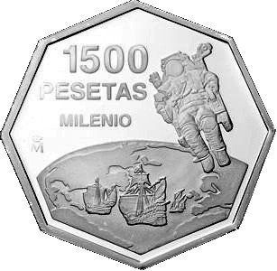 Іспанія 1500 песет 1999 року &laquo;Міленіум&raquo; Срібло Proof (KM#1010) М07009 фото