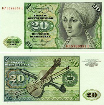 Banknote Germany 20 marks 1980 UNC Germany (P32d)