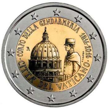 Vatican 2 euro 2016 "Gendarmerie" UNC