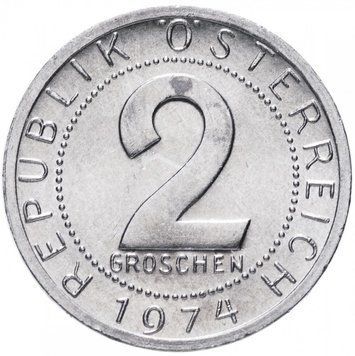 Австрія 2 гроша 1973-1974 AU-UNC (KM#2876) М08974 фото