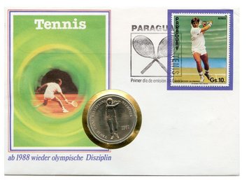 Андорра 2 динара 1987 UNC Повернення тенісу на Олімпійські ігри. Борис Беккер (KM#40) М12947 фото