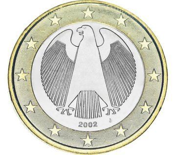 Монета Німеччина 1 євро 2002 Біметал AU-UNC J М21988 фото
