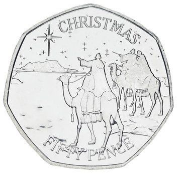 Coin Gibraltar 50p 2022 UNC New Year and Christmas
