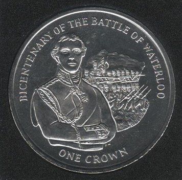 Монета Острів Мен 1 крона 2015 UNC &laquo;Битва при Ватерлоо. Солдати&raquo; (KM#1561) М08362 фото