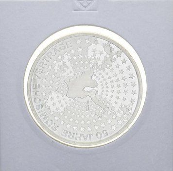 Монета Німеччина 10 євро 2007 &laquo;50 років з Римською угодою&raquo; Срібло UNC М10903 фото