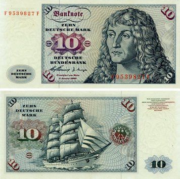 Banknote Germany 10 marks 1960 AU-UNC (P19a)