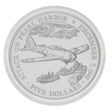 Liberia 5 dollars 2000 UNC Aircraft Attack on Pearl Harbor