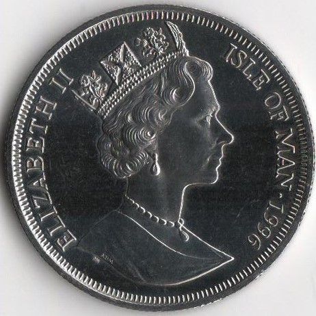 Монета Острів Мен 1 крона 1996 &laquo;Роберт Бернс&raquo; UNC Різновид 3 (KM#580) М08057 фото