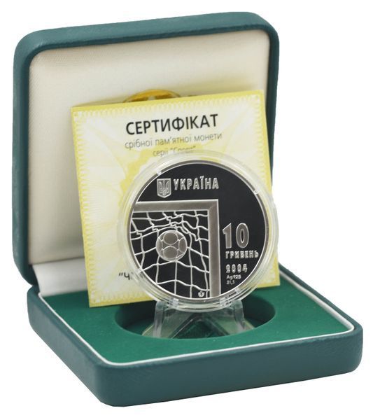 Coin Ukraine 10 hryvnias 2004 Silver Proof FIFA World Cup 2006 in Germany (Ag 925, ounce)