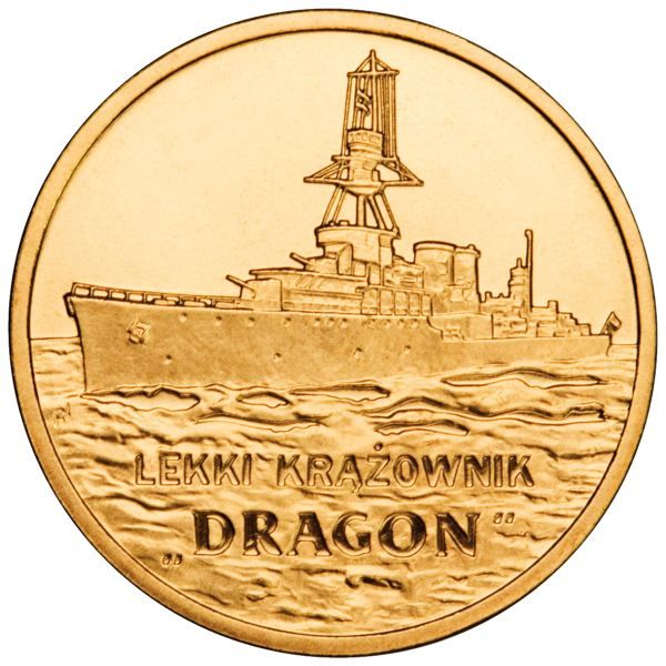 Poland 2 PLN 2012 UNC Light cruiser Dragon (Y # 841)