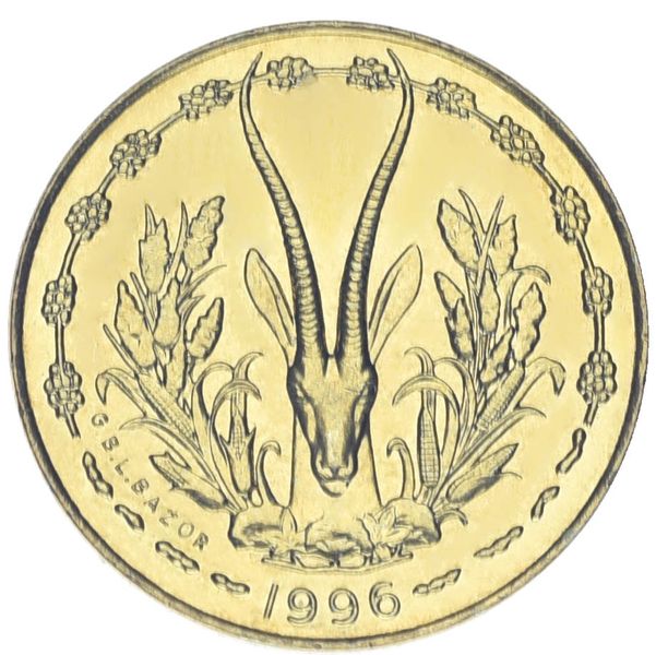 West Africa 5 francs 1996 UNC Fauna - Animal Antelope