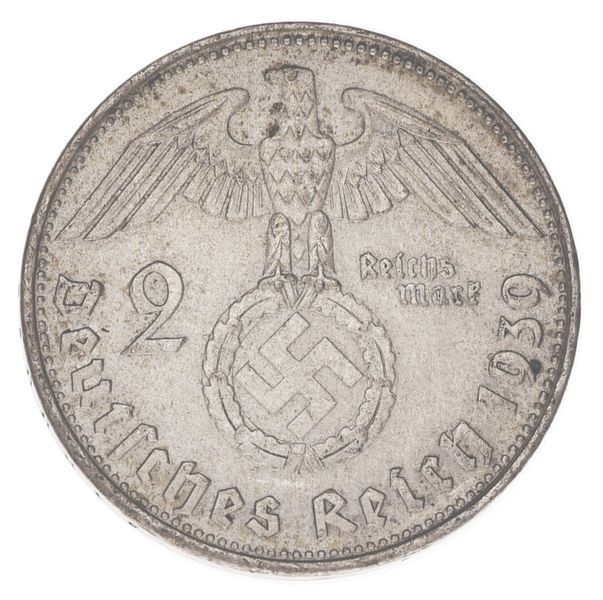 Германия 2 марки 1939 Серебро F-VF B (KM#93) М17078 фото