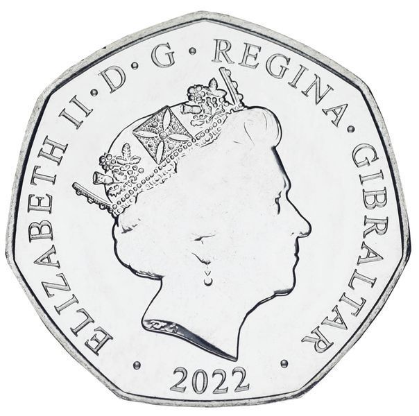 Coin Gibraltar 50p 2022 UNC New Year and Christmas