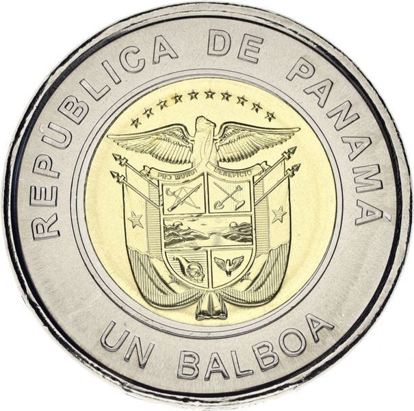Coin Panama 1 Balboa 2017 Bimetal UNC Red Cross