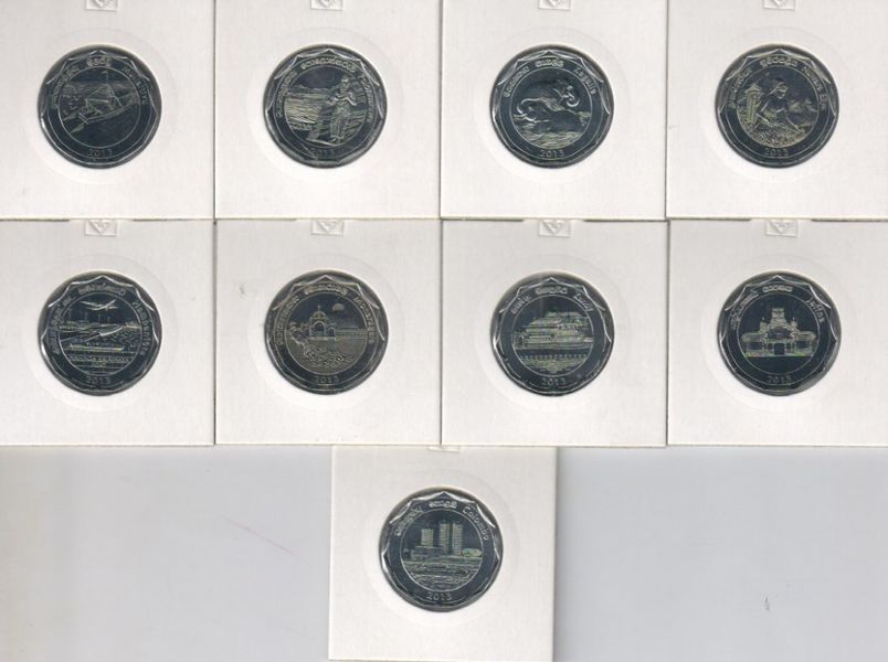 Sri Lanka Set of 25 Coins 10 Rupees each 2013 UNC Regions of Sri Lanka