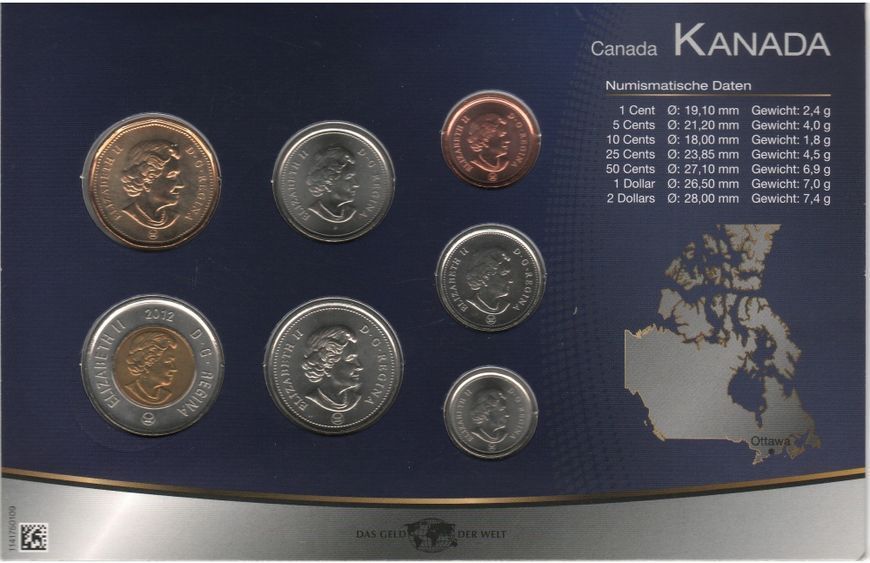 Канада набор из 7 монет 2004-2011 UNC М03181 фото