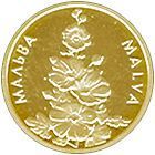 Монета Украина 2 гривны 2012 Золото Proof Флора Цветы - Цветок Мальва (Au 999.9, 1,24 грамм) М01236 фото
