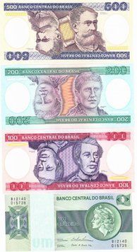 Бразилія набір з 3 банкнот &laquo;1, 200, 500 крузейро&raquo; UNC Б03822 фото
