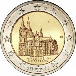 Німеччина 2 євро 2011 «Північний Рейн-Вестфалія» UNC (KM#293) М00057 фото