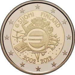 Фінляндія 2 євро 2012 «10 років євро» UNC (KM#178) М00258 фото