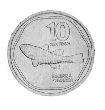 Монета Филиппины 10 сентим 1985 AU-UNC Рыба М15154 фото