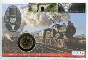 Монета Великобританія 2 фунта 2006 UNC 200 років від дня народження Брюнеля (KM#1060) М13706 фото