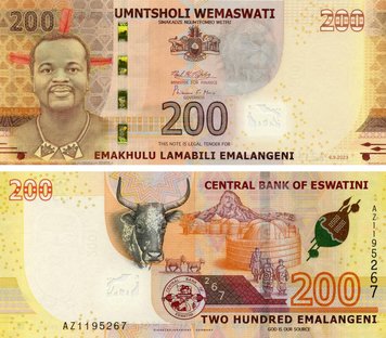 Swaziland 200 Lilangeni 2023 UNC Emalangeni Lion Ox (P45)