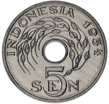 Indonesia 5 Sep 1954 VF-AU (KM # 5)