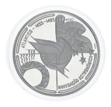 Coin Portugal 100 escudos 1990 Silver Proof Golden Age of Discovery - Celestial Navigation (Ag 925, 21 grams)