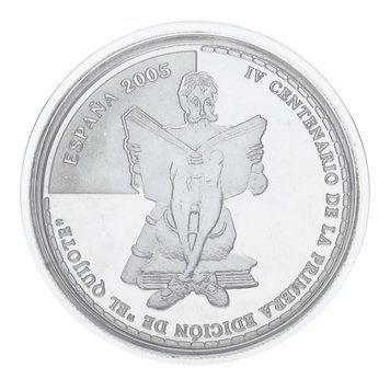Монета Іспанія 10 євро 2005 Срібло UNC М. Сервантес - 400 років роману Дон Кіхот М21495 фото