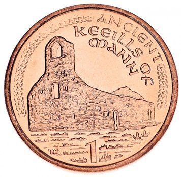 Coin Isle of Man 1 penny 2002 UNC М12498 photo