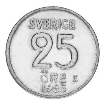 Монета Швеція 25 ере 1955 Срібло F-VF (Ag 400, 2,32 грама) М19895 фото