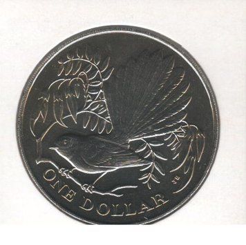 Нова Зеландія 1 долар 1980 &laquo;Птахи Нової Зеландії - Веерохвостка&raquo; UNC (KM#49) М06749 фото