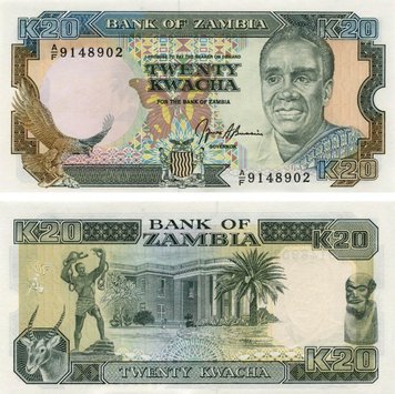 Zambia 20 kwacha 1989-1991 UNC (P32)