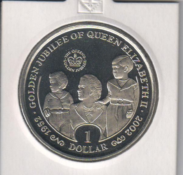 Сьєрра-Леоне 1 долар 2002 UNC Золотий ювілей королеви Єлизавети II (KM#269) М05951 фото