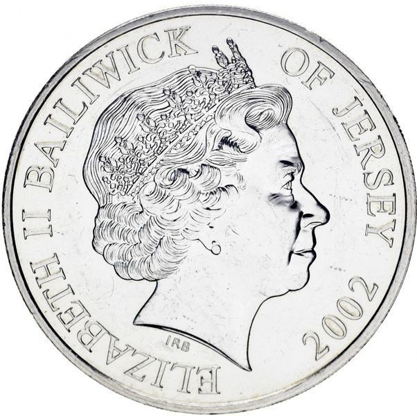 Монета Джерсі 5 фунтів 2002 &laquo;Золотий ювілей королеви Єлизавети II&raquo; UNC М10326 фото