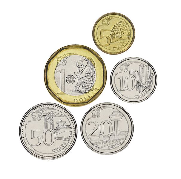 Singapore set of 5 coins 2013 UNC 5, 10, 20, 50 cents, 1 dollar