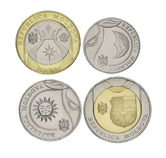Набор монет Молдавия набор из 4 монет 2018-2024 UNC 1, 2, 5, 10 лей М15104 фото