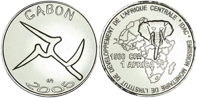 Gabon 1500 francs 2005 UNC