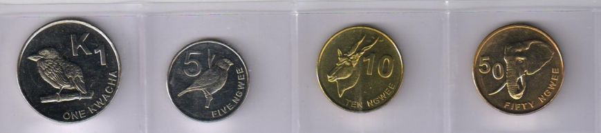 Coins set Zambia set of 4 coins 2012 UNC 5, 10, 50 ngwe, 1 kwacha