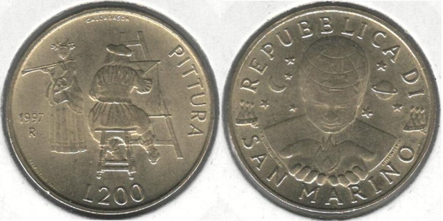 Сан-Марино 200 лір 1996 VF (KM#356) М02421 фото