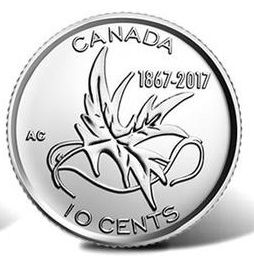 Canada 10 cents 2017 "Canada's 150th Anniversary - Wings of the World" UNC