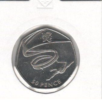 Великобританія 50 пенсів 2011 &laquo;Олімпіада 2012 - Художня гімнастика&raquo; VF (KM#1170) М07264 фото