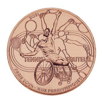 Монета Франція 1/4 євро 2021 UNC XXXIII літні Олімпійські ігри 2024 у Парижі - Паралімпійські ігри - теніс М16942 фото
