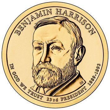 Монета США 1 долар 2012 D &laquo;23-й Президент Бенджамін Гаррісон&raquo; UNC (KM#526) М01558 фото