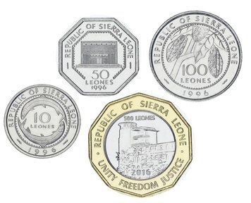 Сьерра-Леоне набор из 4 монет 1996 UNC 10, 50, 100, 500 леоне