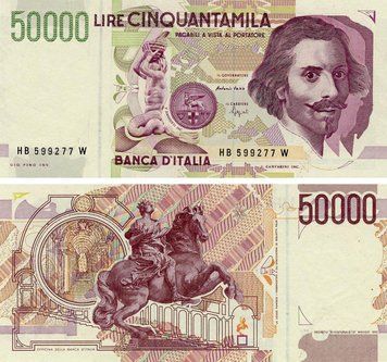 Banknote Italy 50000 lire 1992 UNC (P116b)