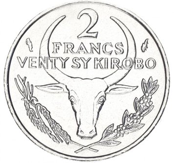 Madagascar 2 francs 1982 AU-UNC