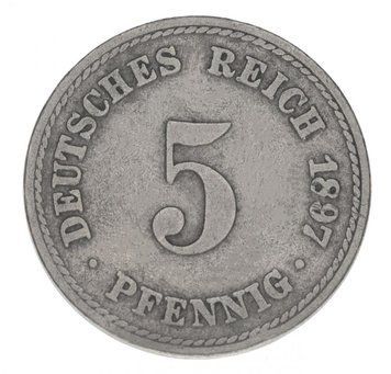 Німеччина 5 пфенігів 1897 F-VF З обігу М14820 фото