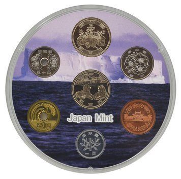 Coins set Japan set of 7 coins 2008 UNC 50 years of the Japanese Antarctic Expedition 1 - 500 yen, 500 yen (commemorative)